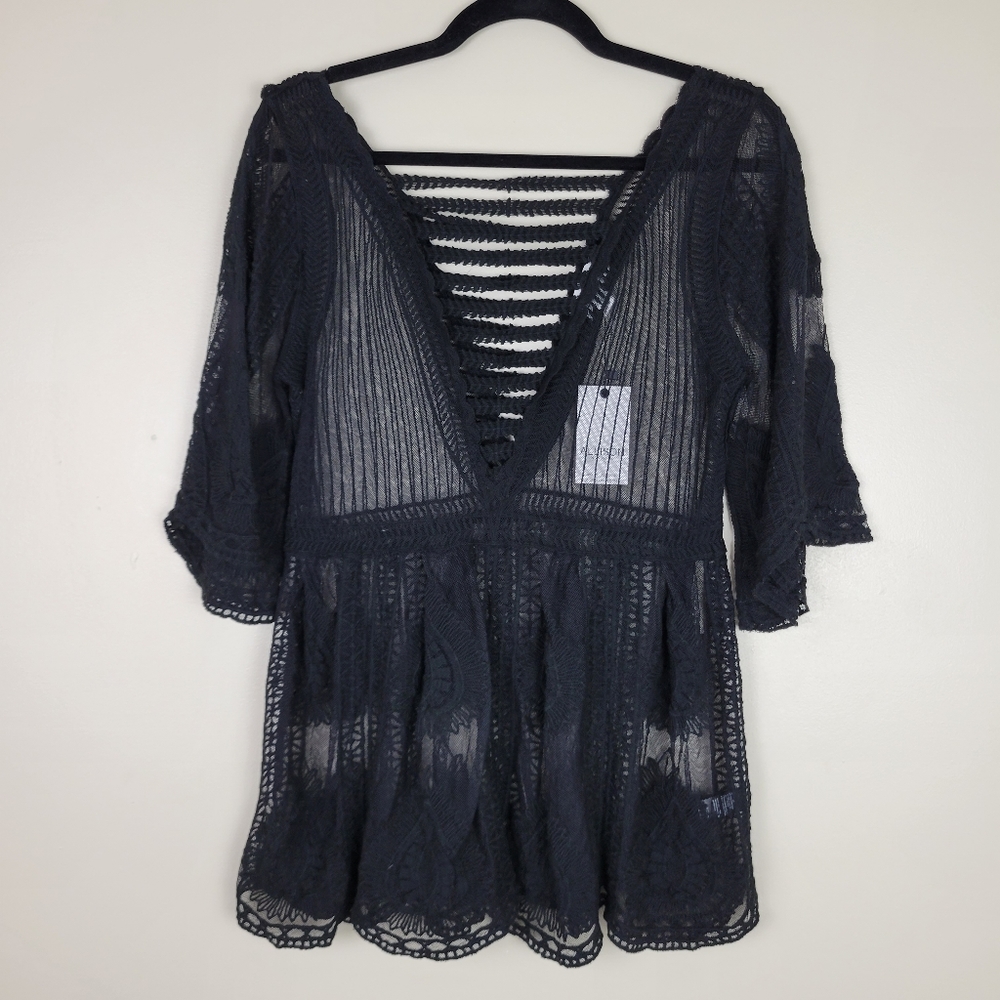 Allison New York Boho Sheer Blouse